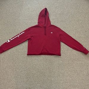 Red Cropped Champions Sweatshirt